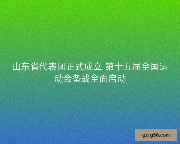山东省代表团正式成立 第十五届全国运动会备战全面启动